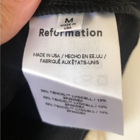 REFORMATION Rylan Knit 2 Piece SET TOP & SKIRT Size Medium Black Tencel - Picture 6 of 10